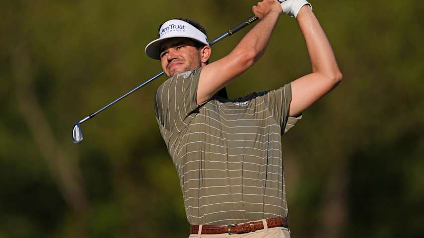 Beau Hossler of the United States plays his shot from the fourth tee during the second round of the Sanderson Farms Championship 2025 at The Country Club of Jackson on October 03, 2025 in Jackson, Mississippi. (Raj Mehta/Getty Images)