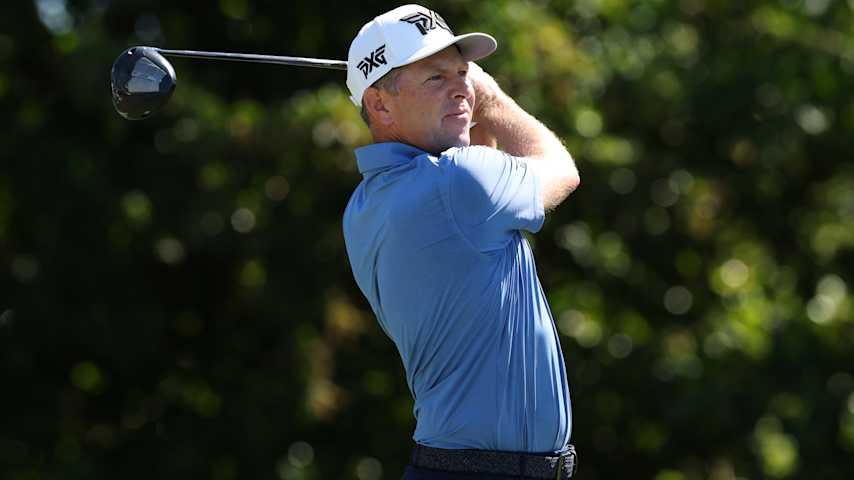 Bo Hoag of the United States plays his shot from the 13th tee during the second round of the Corales Puntacana Championship 2025 at Puntacana Resort & Club, Corales Golf Course on April 18, 2025 in Punta Cana, Dominican Republic. (Andy Lyons/Getty Images)