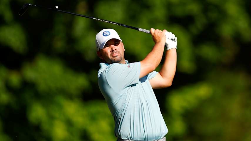 Ãtienne Papineau of Canada plays his shot from the sixth tee during the second round of the Visit Knoxville Open 2025 at Holston Hills Country Club on May 23, 2025 in Knoxville, Tennessee. (Johnnie Izquierdo/Getty Images)