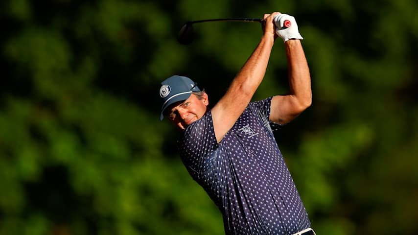 Ryan Blaum of the United States plays his shot from the sixth tee during the second round of the Visit Knoxville Open 2025 at Holston Hills Country Club on May 23, 2025 in Knoxville, Tennessee. (Johnnie Izquierdo/Getty Images)