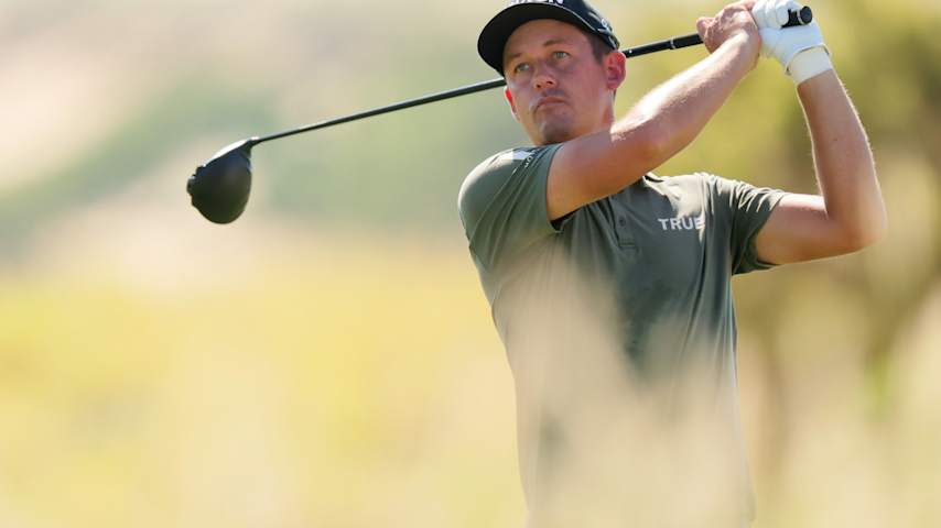 Andrew Putnam of the United States hits his tee shot on the sixth hole during the third round of the World Wide Technology Championship 2025 at El Cardonal at Diamante on November 08, 2025 in Cabo San Lucas, Mexico. (Alex Slitz/Getty Images)