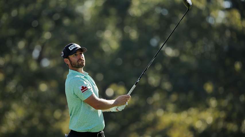 Harrison Endycott of Australia plays a shot from the fifth tee during the second round of the Sanderson Farms Championship 2025 at The Country Club of Jackson on October 03, 2025 in Jackson, Mississippi. (Jonathan Bachman/Getty Images)