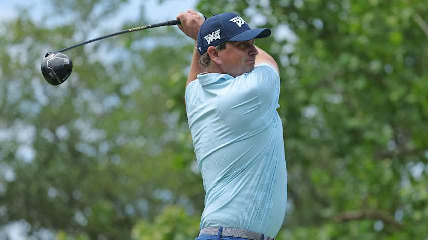 Henrik Norlander of Sweden plays his shot from the 11th tee during the second round of the ONEflight Myrtle Beach Classic 2025 at Dunes Golf & Beach Club on May 09, 2025 in Myrtle Beach, South Carolina. (Jonathan Bachman/Getty Images)