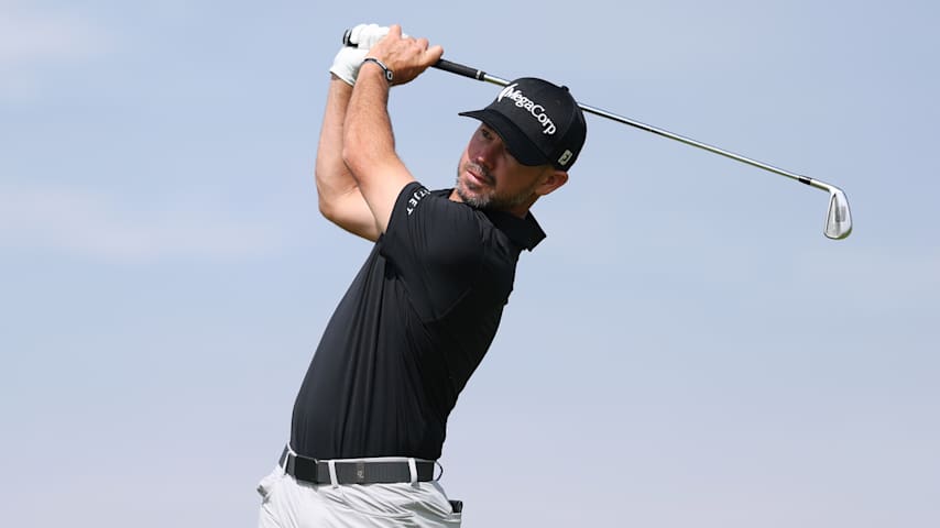 Brian Harman of the United States tees off on the sixth hole during day four of The 153rd Open Championship at Royal Portrush Golf Club on July 20, 2025 in Portrush, Northern Ireland. (Christian Petersen/Getty Images)