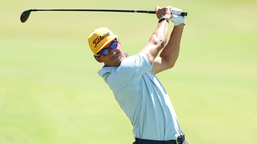 Rafa Cabrera Bello of Spain plays his second shot on the second hole on day four of the Italian Open 2025 at Argentario Golf & Wellness Resort on June 29, 2025 in Porto Ercole, Italy. (Luke Walker/Getty Images)