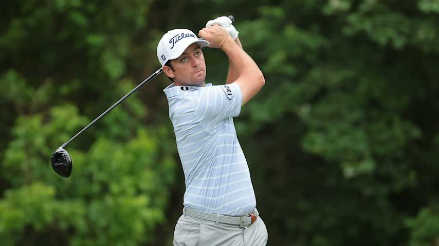 AVONDALE, LOUISIANA - APRIL 24: Davis Riley of the United States plays his shot from the fifth tee on day one of the Zurich Classic of New Orleans on April 24, 2025 in Avondale, Louisiana. (Photo by Jonathan Bachman/Getty Images)