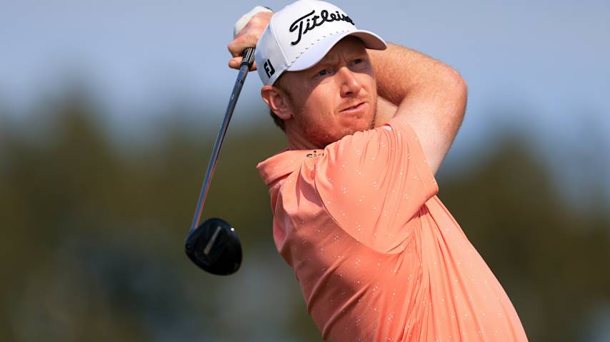 LA JOLLA, CALIFORNIA - JANUARY 24: Hayden Springer hits a tee shot on the second hole during the third round of the Farmers Insurance Open 2025 at Torrey Pines Golf Course on January 24, 2025 in La Jolla, California. (Photo by Sean M. Haffey/Getty Images)