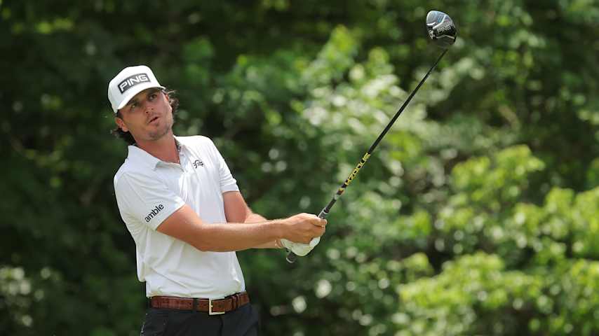 AVONDALE, LOUISIANA - APRIL 27: Kevin Velo of the United States plays his shot from the fifth tee on day four of the Zurich Classic of New Orleans on April 27, 2025 in Avondale, Louisiana. (Photo by Jonathan Bachman/Getty Images)
