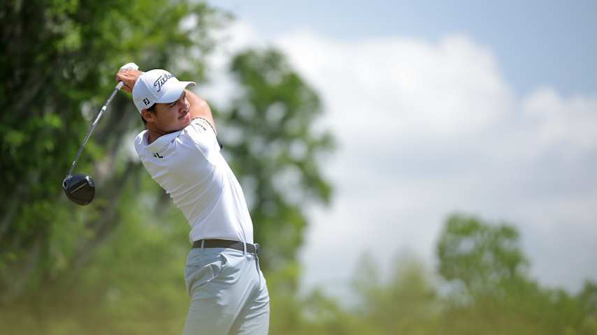 AVONDALE, LOUISIANA - APRIL 25: Kris Ventura of Norway plays his shot from the second tee on day two of the Zurich Classic of New Orleans on April 25, 2025 in Avondale, Louisiana. (Photo by Jonathan Bachman/Getty Images)