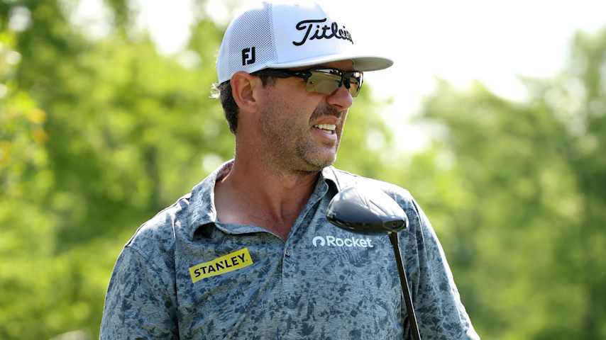 AVONDALE, LOUISIANA - APRIL 25: Lanto Griffin of the United States plays his shot from the 11th tee on day two of the Zurich Classic of New Orleans on April 25, 2025 in Avondale, Louisiana. (Photo by Chris Graythen/Getty Images)