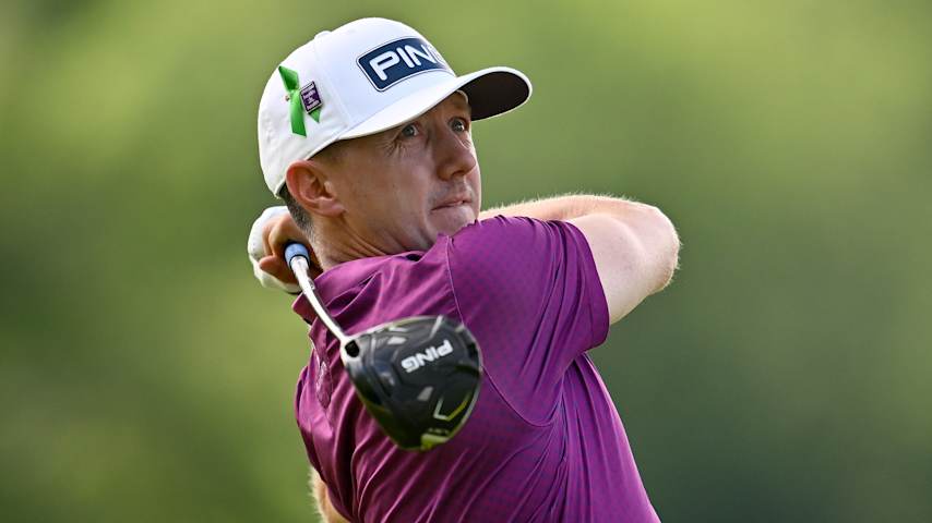 HAMILTON, ONTARIO - JUNE 01: Mackenzie Hughes of Canada plays his shot from the fourth tee during the third round of the RBC Canadian Open at Hamilton Golf & Country Club on June 01, 2024 in Hamilton, Ontario, Canada. (Photo by Minas Panagiotakis/Getty Images)