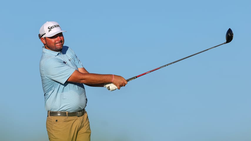 PUNTA CANA, DOMINICAN REPUBLIC - APRIL 18: Matthew NeSmith of the United States plays his shot from the first tee during the second round of the Corales Puntacana Championship 2025 at Puntacana Resort & Club, Corales Golf Course on April 18, 2025 in Punta Cana, Dominican Republic. (Photo by Bryan M. Bennett/Getty Images)