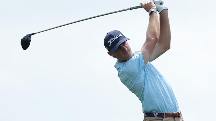 HOUSTON, TEXAS - MARCH 29: Matthew Riedel of the United States hits his tee shot on the 12th hole during the third round of the Texas Children's Houston Open 2025 at Memorial Park Golf Course on March 29, 2025 in Houston, Texas. (Photo by Jonathan Bachman/Getty Images)