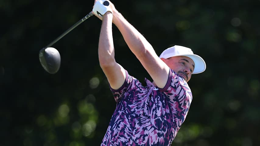 PUNTA CANA, DOMINICAN REPUBLIC - APRIL 17: Paul Peterson of the United States plays his shot from the 13th tee during the first round of the Corales Puntacana Championship 2025 at Puntacana Resort & Club, Corales Golf Course on April 17, 2025 in Punta Cana, Dominican Republic. (Photo by Bryan M. Bennett/Getty Images)