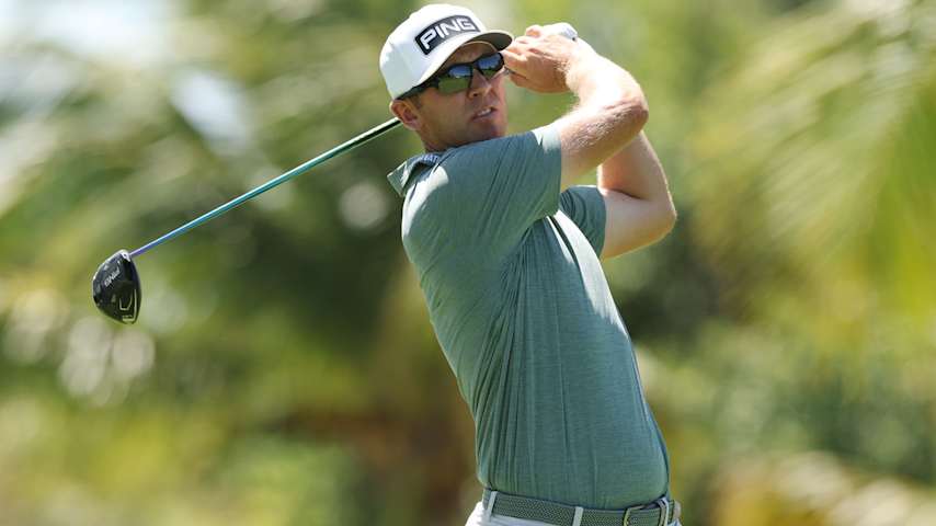 PUNTA CANA, DOMINICAN REPUBLIC - APRIL 20: Seamus Power of Ireland plays his shot from the sixth tee during the final round of the Corales Puntacana Championship 2025 at Puntacana Resort & Club, Corales Golf Course on April 20, 2025 in Punta Cana, Dominican Republic. (Photo by Andy Lyons/Getty Images)