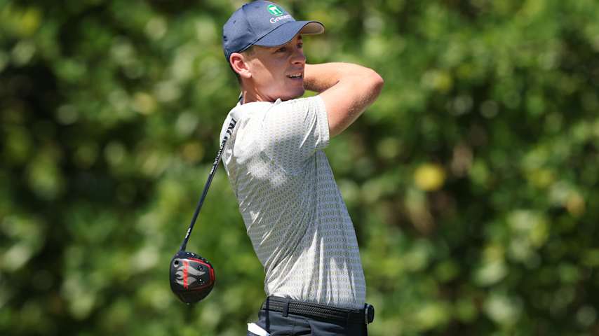 PUNTA CANA, DOMINICAN REPUBLIC - APRIL 17: Theo Humphrey of the United States plays his shot from the 13th tee during the first round of the Corales Puntacana Championship 2025 at Puntacana Resort & Club, Corales Golf Course on April 17, 2025 in Punta Cana, Dominican Republic. (Photo by Andy Lyons/Getty Images)