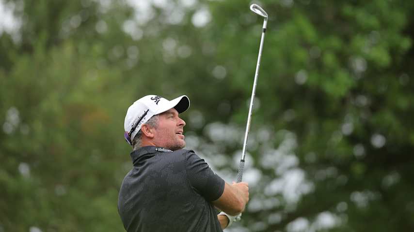 Ryan Fox of New Zealand plays his shot from the 17th tee during the final round of the ONEflight Myrtle Beach Classic 2025 at Dunes Golf & Beach Club on May 11, 2025 in Myrtle Beach, South Carolina. (Jonathan Bachman/Getty Images)