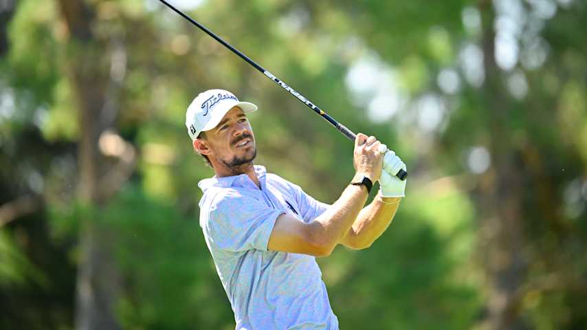 Jorge FernÃ¡ndez ValdÃ©s of Argentina tees off on the fifth hole during the second round of the Albertsons Boise Open presented by Chevron 2025 at Hillcrest Country Club on August 15, 2025 in Boise, Idaho. (Alex Goodlett/Getty Images)