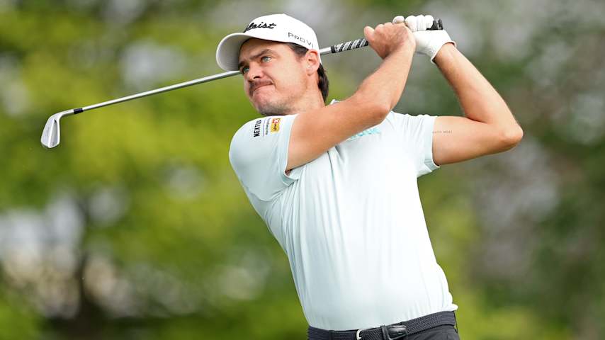 Kris Ventura of Norway plays his shot from the tenth tee during the first round of the 3M Open 2025 at TPC Twin Cities on July 24, 2025 in Blaine, Minnesota. (David Berding/Getty Images)