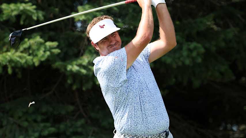 Taylor Dickson of the United States plays his shot from the second tee during the third round of the 3M Open 2025 at TPC Twin Cities on July 26, 2025 in Blaine, Minnesota. (David Berding/Getty Images)