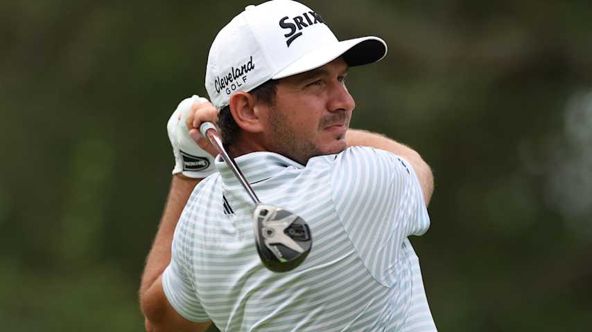 Alejandro Tosti of Argentina plays his shot from the 11th tee during the first round of the ONEflight Myrtle Beach Classic 2025 at Dunes Golf & Beach Club on May 08, 2025 in Myrtle Beach, South Carolina. (Andy Lyons/Getty Images)