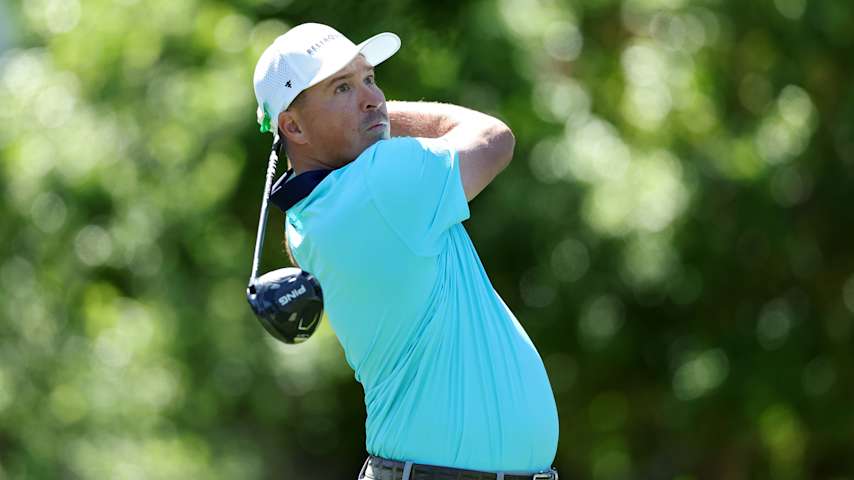 Kevin Roy of the United States plays his shot from the sixth tee during the third round of THE CJ CUP Byron Nelson 2025 at TPC Craig Ranch on May 03, 2025 in McKinney, Texas. (Sam Hodde/Getty Images)