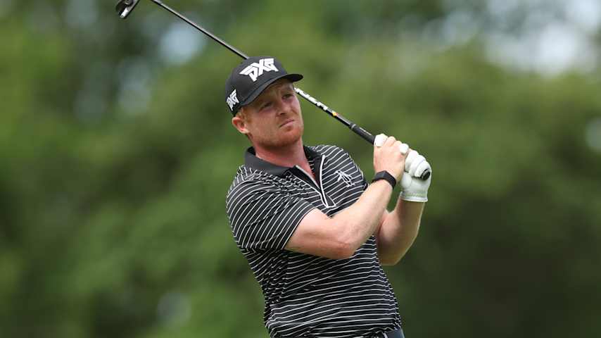 Mason Andersen of the United States plays his shot from the second tee during the second round of the ONEflight Myrtle Beach Classic 2025 at Dunes Golf & Beach Club on May 09, 2025 in Myrtle Beach, South Carolina. (Andy Lyons/Getty Images)