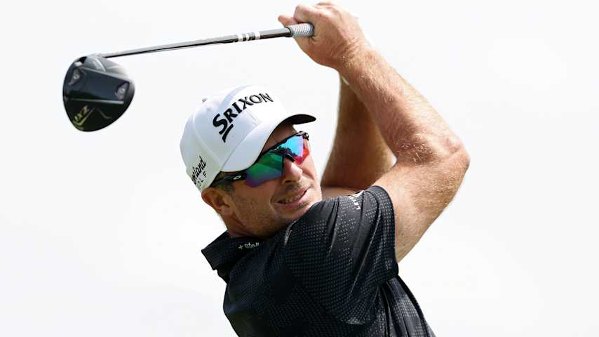 Ryan Fox of New Zealand plays a shot from the fifth tee during the third round of the Memorial Tournament presented by Workday 2025 at Muirfield Village Golf Club on May 31, 2025 in Dublin, Ohio. (Andy Lyons/Getty Images)