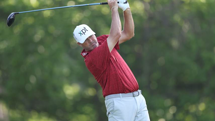 Ryan Palmer of the United States plays his shot from the sixth tee during the first round of the Charles Schwab Challenge 2025 at Colonial Country Club on May 22, 2025 in Fort Worth, Texas. (Sam Hodde/Getty Images)