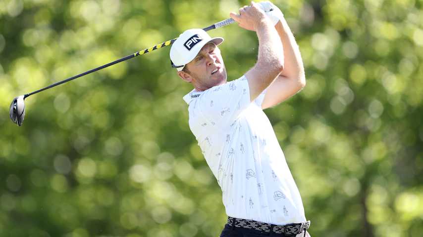 Seamus Power of Ireland plays his shot from the sixth tee during the second round of the Charles Schwab Challenge 2025 at Colonial Country Club on May 23, 2025 in Fort Worth, Texas. (Raj Mehta/Getty Images)