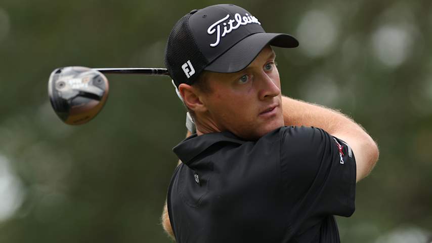 Tim Widing of Sweden plays his shot from the 11th tee during the first round of the ONEflight Myrtle Beach Classic 2025 at Dunes Golf & Beach Club on May 08, 2025 in Myrtle Beach, South Carolina. (Andy Lyons/Getty Images)