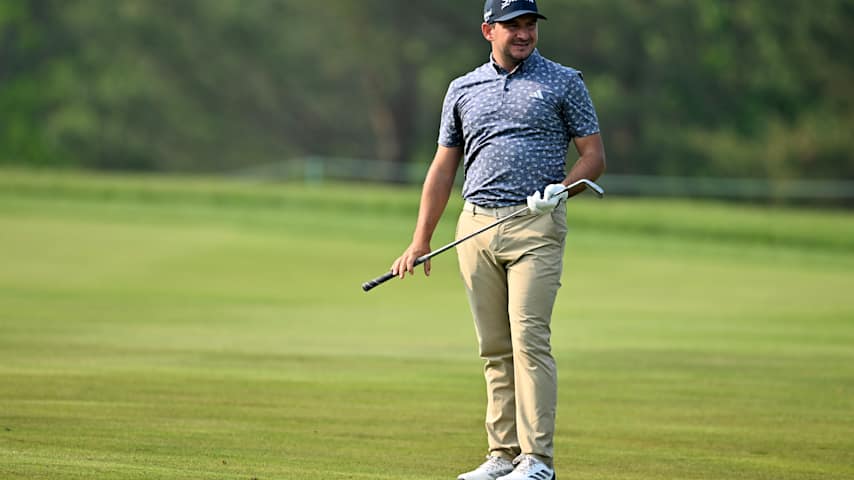 Alejandro Tosti of Argentina plays a shot on the 16th hole during the first round of the RBC Canadian Open 2025 at TPC Toronto at Osprey Valley on June 05, 2025 in Caledon, Ontario. (Minas Panagiotakis/Getty Images)