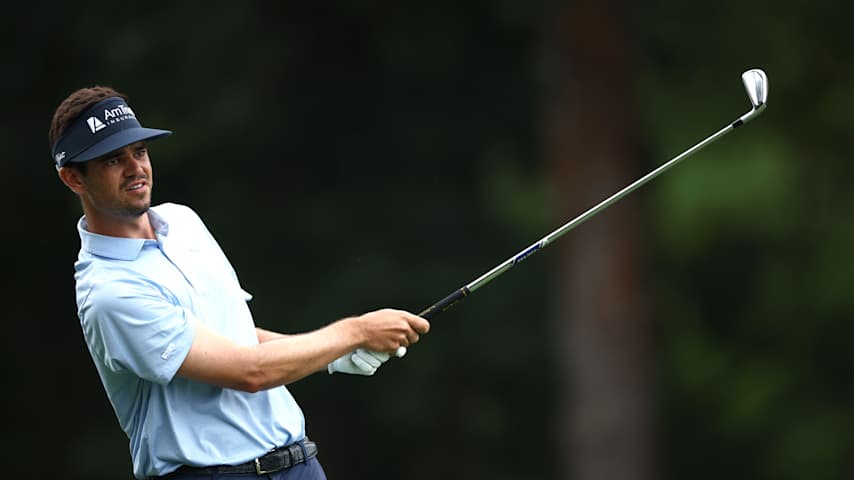 Detailed view of The PGA TOUR flag during the second round of the Korn Ferry Tour Qualifying Tournament at Landings Club-Marshwood Course on November 6, 2022 in Savannah, Georgia. (Andrew Wevers/PGA TOUR)