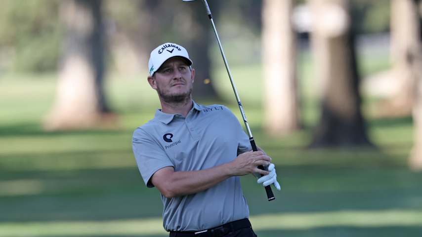 Detailed view of The PGA TOUR flag during the second round of the Korn Ferry Tour Qualifying Tournament at Landings Club-Marshwood Course on November 6, 2022 in Savannah, Georgia. (Andrew Wevers/PGA TOUR)