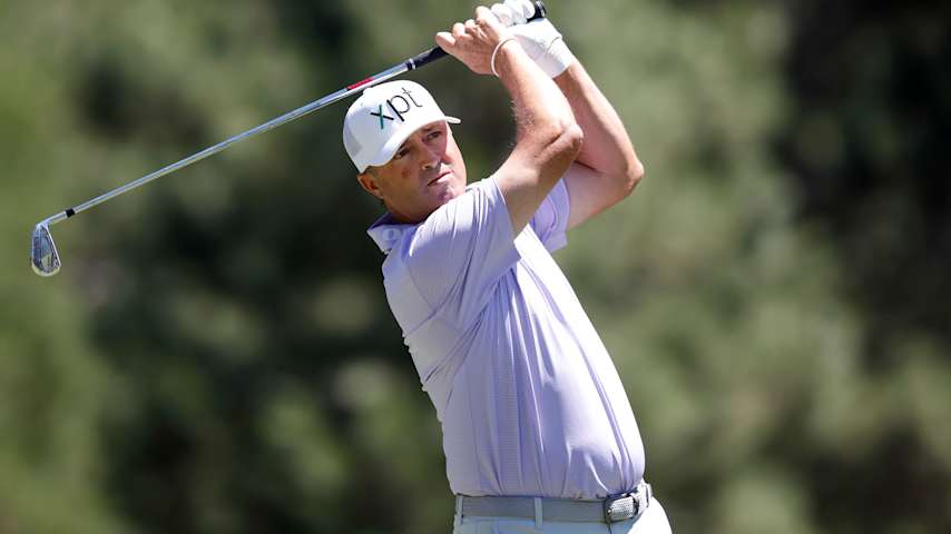 Detailed view of The PGA TOUR flag during the second round of the Korn Ferry Tour Qualifying Tournament at Landings Club-Marshwood Course on November 6, 2022 in Savannah, Georgia. (Andrew Wevers/PGA TOUR)