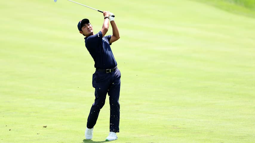 Takumi Kanaya of Japan plays a shot on the first hole during the final round of the 3M Open 2025 at TPC Twin Cities on July 27, 2025 in Blaine, Minnesota. (David Berding/Getty Images)