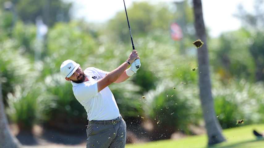 RIO GRANDE, PUERTO RICO - MARCH 08: Hayden Buckley of the United States plays a shot on the 18th hole during the third round of the Puerto Rico Open 2025 at Grand Reserve Golf Club on March 08, 2025 in Rio Grande, Puerto Rico. (Photo by Kevin C. Cox/Getty Images)