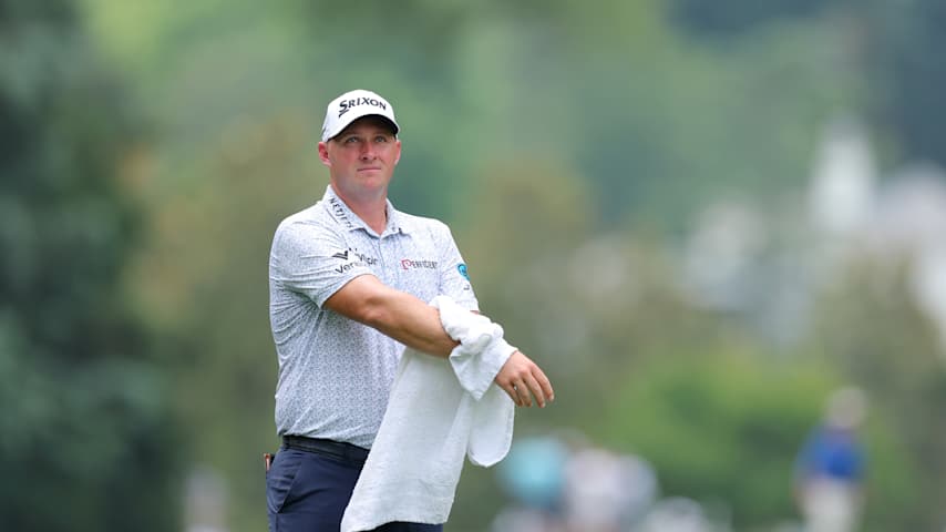 Sepp Straka of Austria looks on while playing the second hole during the second round of the PGA Championship at Quail Hollow Country Club on May 16, 2025 in Charlotte, North Carolina. (Kevin C. Cox/Getty Images)