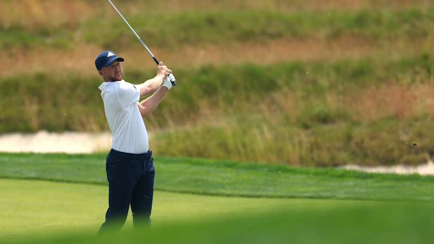 Daniel Berger of the United States plays a shot on the third hole during the first round of the 125th U.S. OPEN at Oakmont Country Club on June 12, 2025 in Oakmont, Pennsylvania. (Patrick Smith/Getty Images)