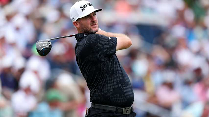 Taylor Pendrith of Canada plays his shot from the third tee during the third round of the 125th U.S. OPEN at Oakmont Country Club on June 14, 2025 in Oakmont, Pennsylvania. (Andy Lyons/Getty Images)