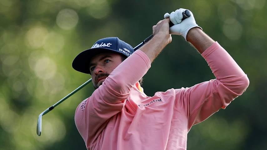 AUGUSTA, GEORGIA - APRIL 10: Cameron Young of the United States plays his shot from the fourth tee during the first round of the 2025 Masters Tournament at Augusta National Golf Club on April 10, 2025 in Augusta, Georgia. (Photo by Harry How/Getty Images)