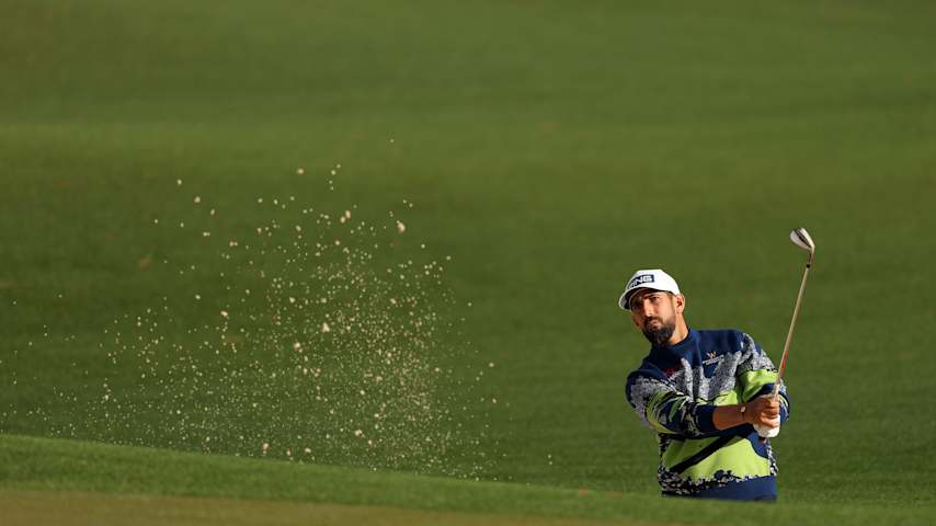 AUGUSTA, GEORGIA - APRIL 11: Matthieu Pavon of France tees off on the 1st hole during the second round of the 2025 Masters Tournament at Augusta National Golf Club on April 11, 2025 in Augusta, Georgia. (Photo by David Cannon/Getty Images)