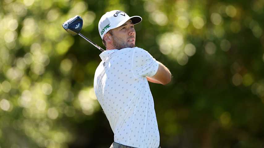MCKINNEY, TEXAS - MAY 02: Sam Burns of the United States plays his shot on the 16th hole during the second round of THE CJ CUP Byron Nelson 2025 at TPC Craig Ranch on May 02, 2025 in McKinney, Texas. (Photo by Sam Hodde/Getty Images)