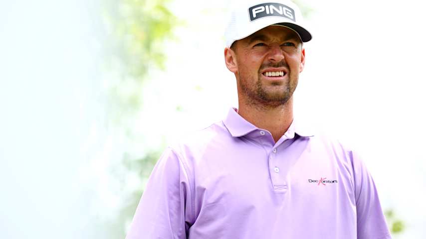 Victor Perez of France prepares to play his shot from the third tee during the final round of the RBC Canadian Open 2025 at TPC Toronto at Osprey Valley on June 08, 2025 in Caledon, Ontario. (Vaughn Ridley/Getty Images)