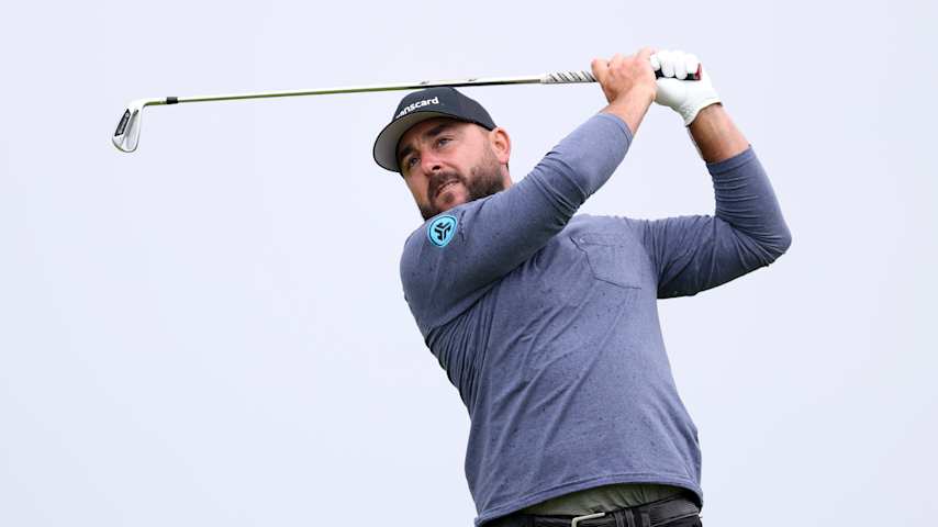 Stephan Jaeger of Germany tees off on the sixth hole during day one of The 153rd Open Championship at Royal Portrush Golf Club on July 17, 2025 in Portrush, Northern Ireland. (Warren Little/Getty Images)