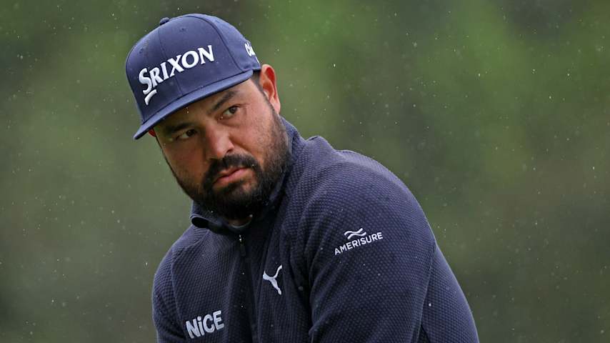 J.J. Spaun of the United States plays his shot from the second tee during the first round of The Genesis Invitational 2026 at Riviera Country Club on February 19, 2026 in Pacific Palisades, California. (Mike Mulholland/Getty Images)