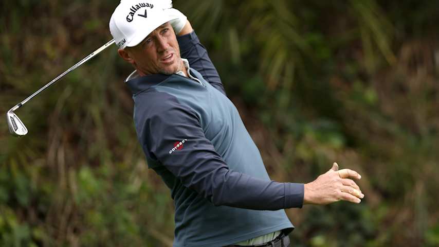 Alex Noren of Sweden plays his shot from the sixth tee during the second round of The Genesis Invitational 2026 at Riviera Country Club on February 20, 2026 in Pacific Palisades, California. (Mike Mulholland/Getty Images)