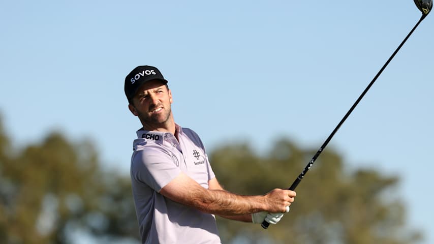 Denny McCarthy of the United States plays his shot from the second tee during the first round of the Farmers Insurance Open 2026 at Torrey Pines South  Course on January 29, 2026 in La Jolla, California. (Stacy Revere/Getty Images)