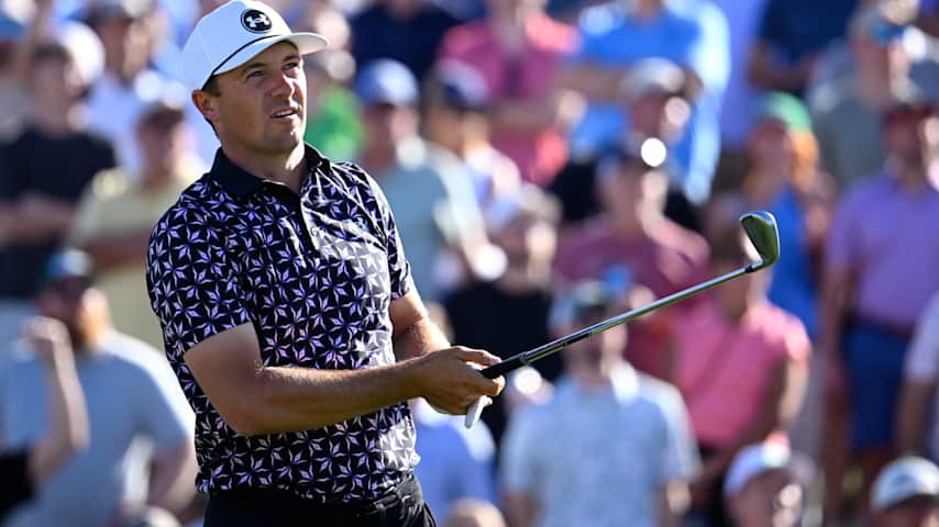 Jordan Spieth of the United States plays his shot from the seventh tee during the second round of the WM Phoenix Open 2026 at TPC Scottsdale on February 06, 2026 in Scottsdale, Arizona. (Alex Goodlett/Getty Images)