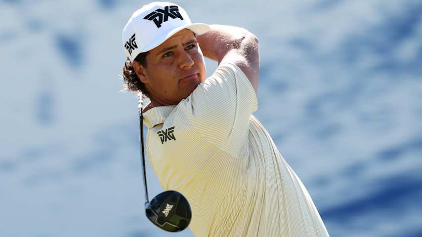 Aldrich Potgieter of South Africa plays his shot from the 10th tee during the third round of the Baycurrent Classic 2026 at Yokohama Country Club on October 10, 2026 in Yokohama, Kanagawa, Japan. (Yong Teck Lim/Getty Images)
